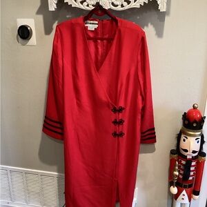 EUC - Red Wrap Dress with Black Accents - Worn Once - Sz 22w!
